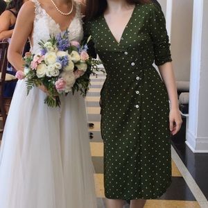 Simple Retro Jade Chiffon Tea Dress